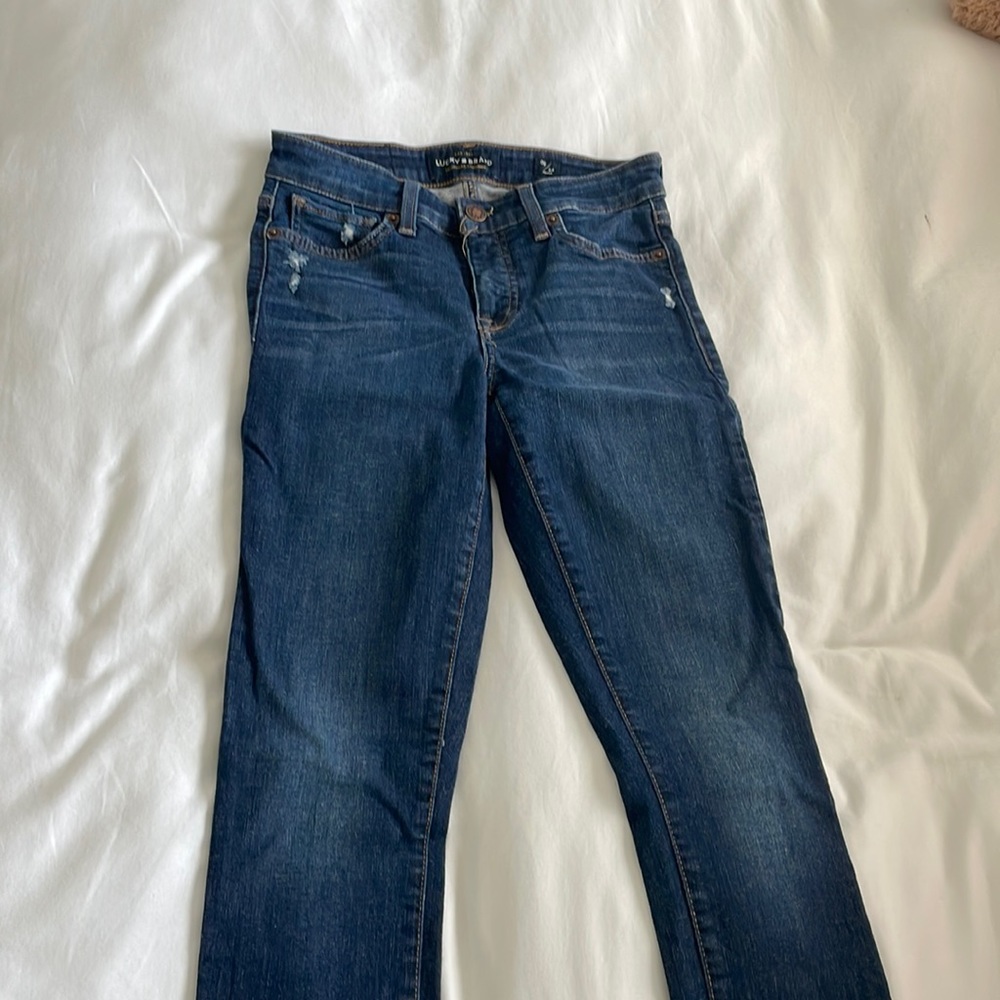 Lucky Brand dark blue skinny jeans